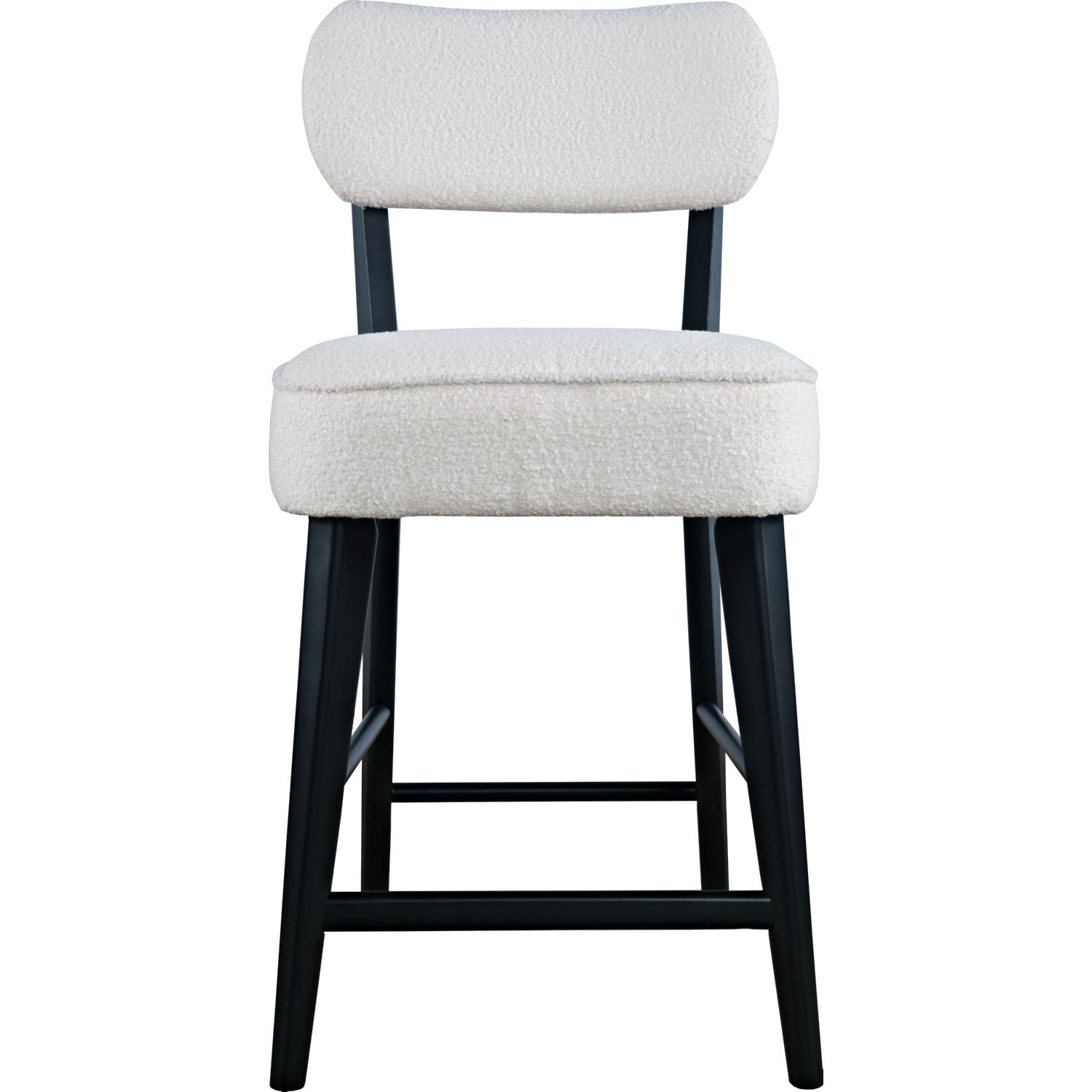 Wes Counter Stool in Black Wood & Boucle Fabric (Set of 2)